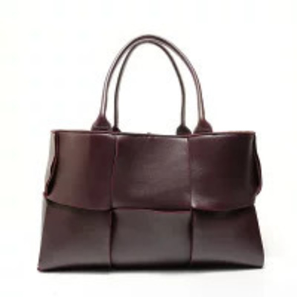 Bottega Veneta Maxi Intrecciato Arco Bordeaux Purple Brown Tote Bag Red